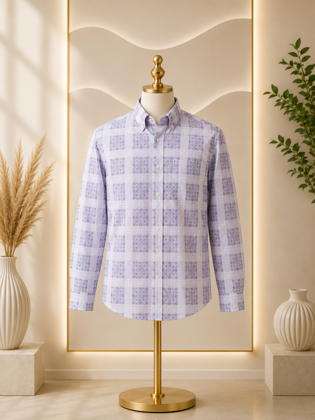 ChatGPT Image Jul 15, 2026, 01_20_46 AM Modern Premium Geometric Check Dress Shirt - Image 1
