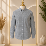Men's Grey Fine Stripe Formal Shirt