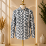 Modern Line Geometric Wave Formal Shirt
