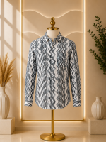 Modern Line Geometric Wave Formal Shirt