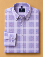 Modern  Premium Geometric Check Dress Shirt - Image 2